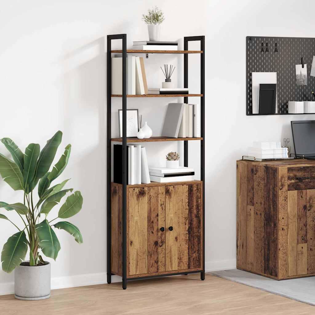 Bogskab Gammelt træ 60 x 24 x 161 cm Konstrueret træ billede