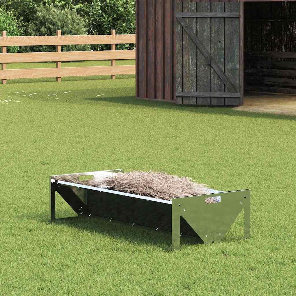 Fodertrug til husdyr Sølv 108 x 50 x 28 cm Galvaniseret stål billede