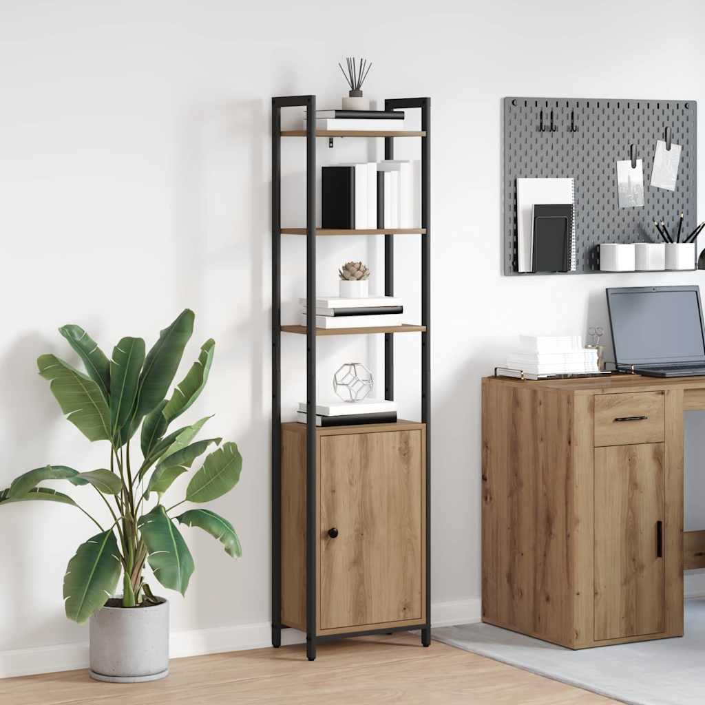 Bogskab Artisan Egetræ 40 x 24 x 161 cm Konstrueret træ billede