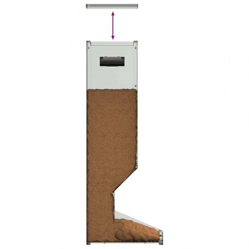 Gede-feeder Sølv 28 x 30 x 80 cm Galvaniseret stål