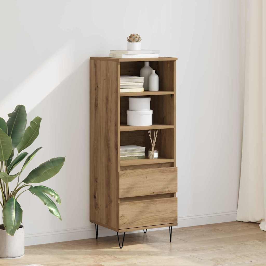 Highboard Artisan Egetræ 40 x 36 x 110 cm Konstrueret træ billede