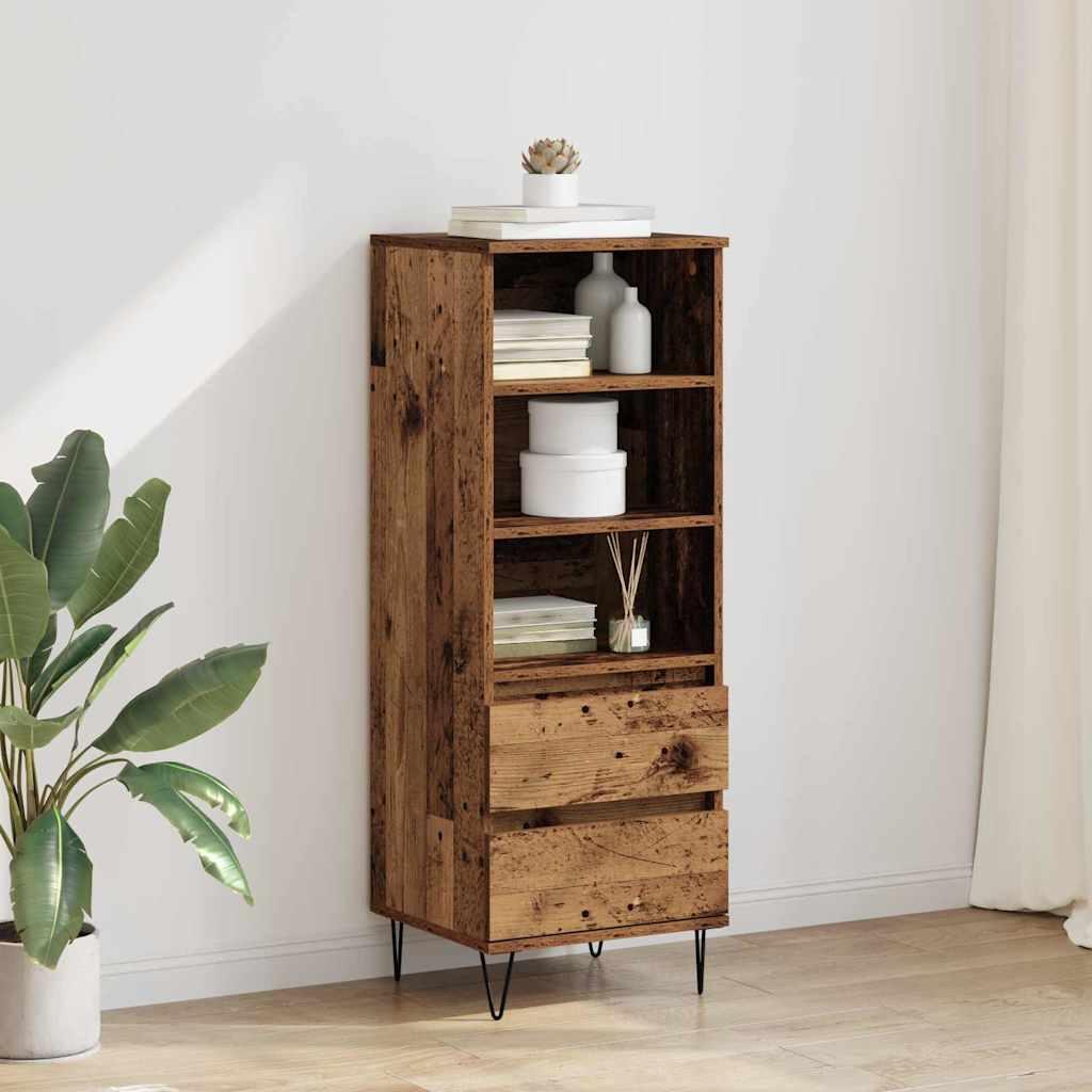 Highboard Gammelt træ 40 x 36 x 110 cm Konstrueret træ billede