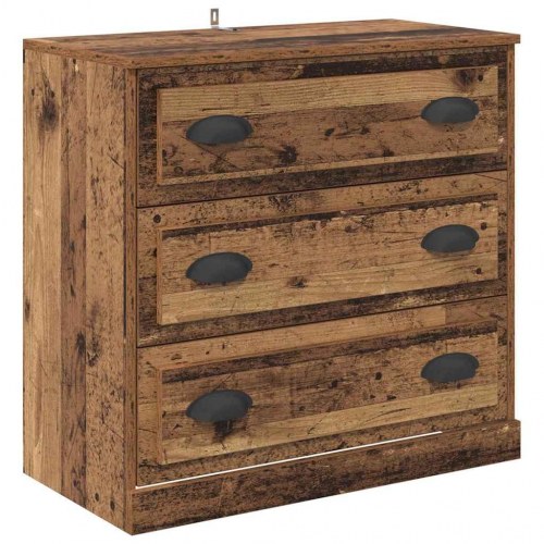 Skænk med 3 skuffer - gammelt træ, 70 x 35,5 x 67,5 cm