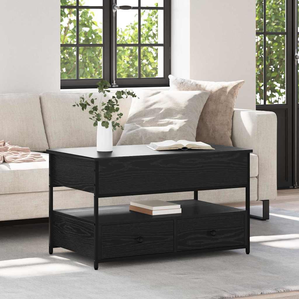 Sofabord med skuffe Sort eg 85 x 50 x 50 cm Konstrueret træ billede