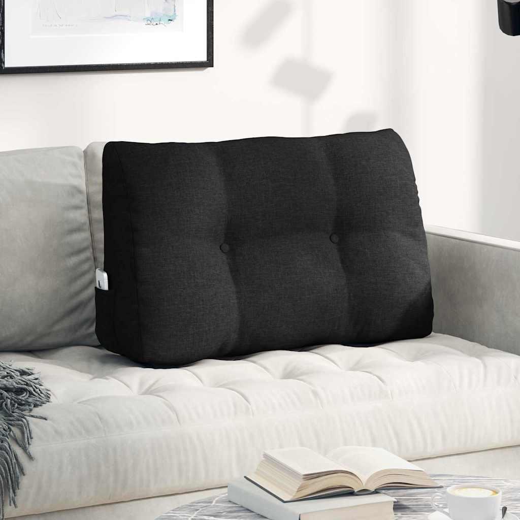 Rygpude Sort 80 x 24 x 50 cm Stof billede