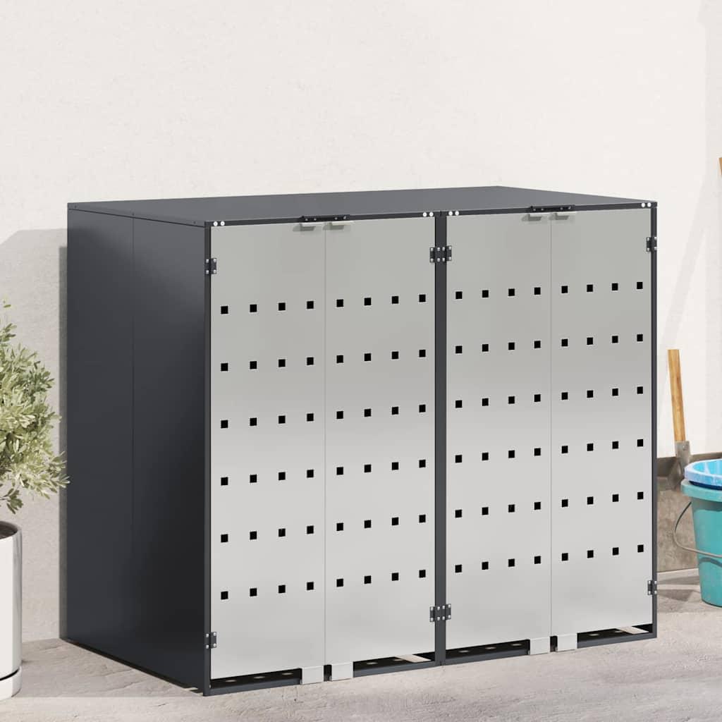 Wheelie Bin Opbevaring til 3 Affaldscontainere Antracit billede