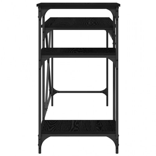 Skrivebord med hylder - sort eg, 135 x 50 x 90 cm