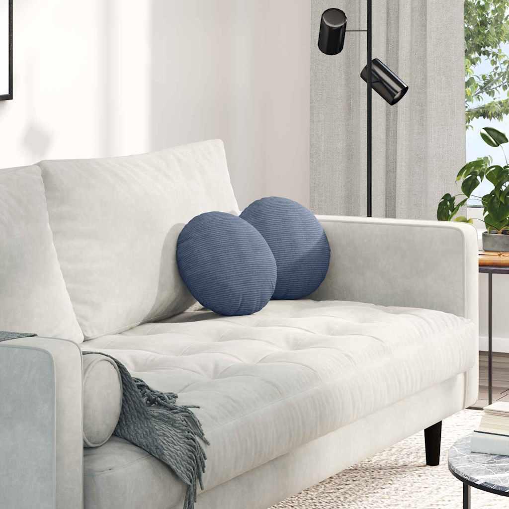 Sædepuder 2 stk Blå Ø 30 cm Velourstof billede