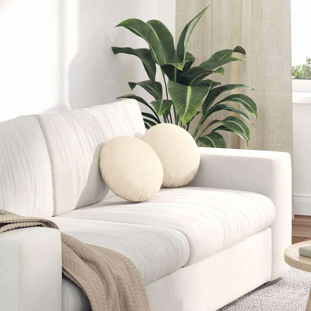 Sædepuder 2 stk Creme Ø 30 cm Velourstof billede