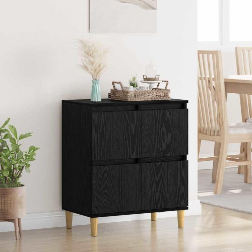 Sideboard i sort eg - 60 × 35 × 70 cm, konstrueret træ
