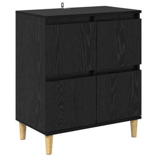 Sideboard i sort eg - 60 × 35 × 70 cm, konstrueret træ