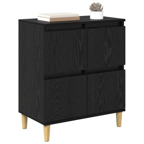 Sideboard i sort eg - 60 × 35 × 70 cm, konstrueret træ