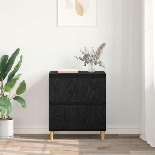 Sideboard i sort eg - 60 × 35 × 70 cm, konstrueret træ