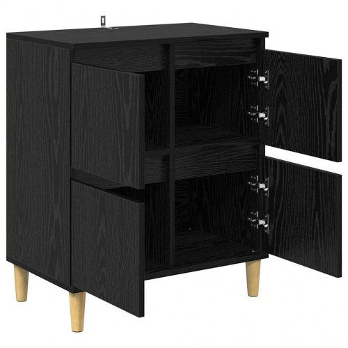 Sideboard i sort eg - 60 × 35 × 70 cm, konstrueret træ