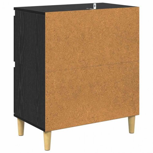 Sideboard i sort eg - 60 × 35 × 70 cm, konstrueret træ