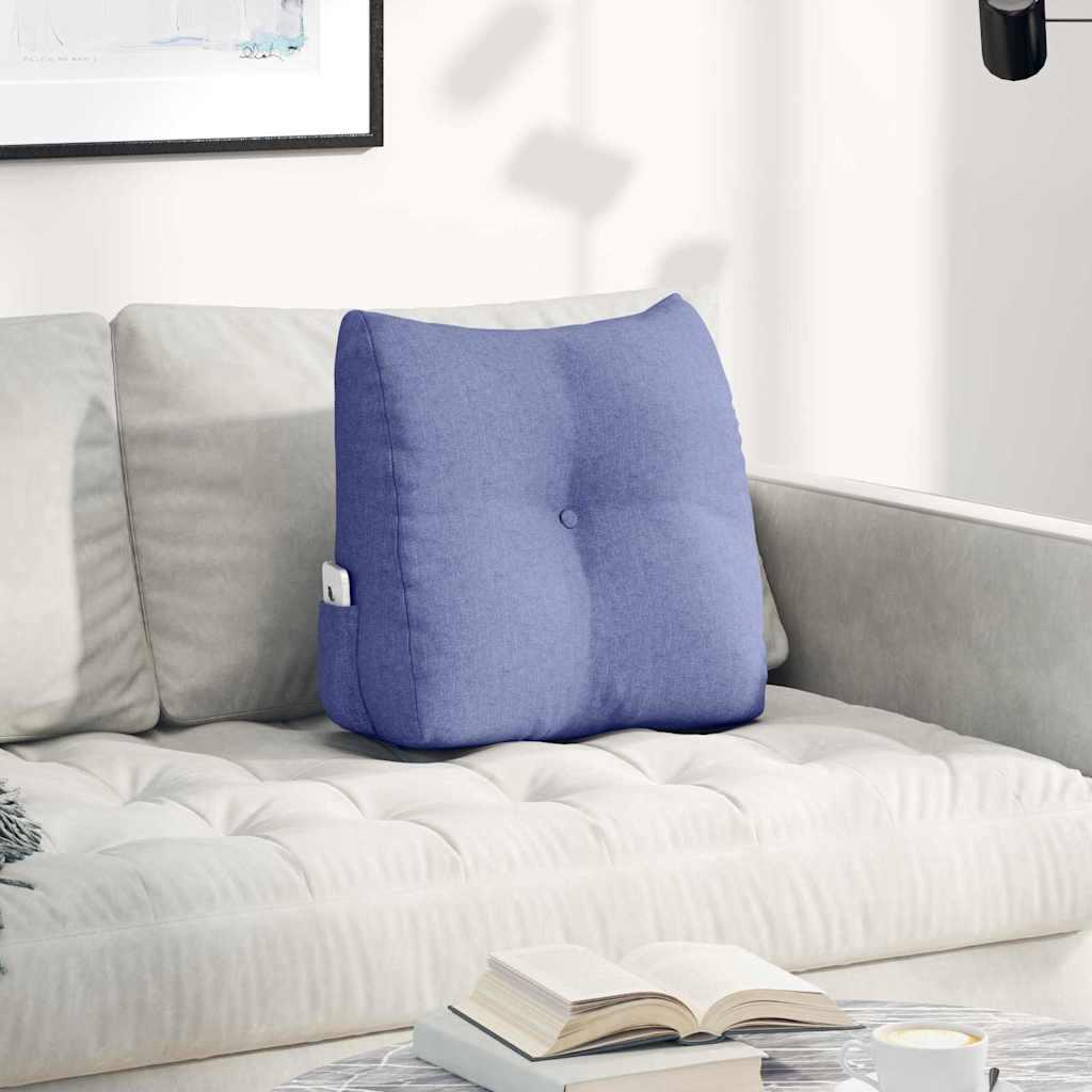Rygpude Jeans blå 45 x 24 x 50 cm Stof billede