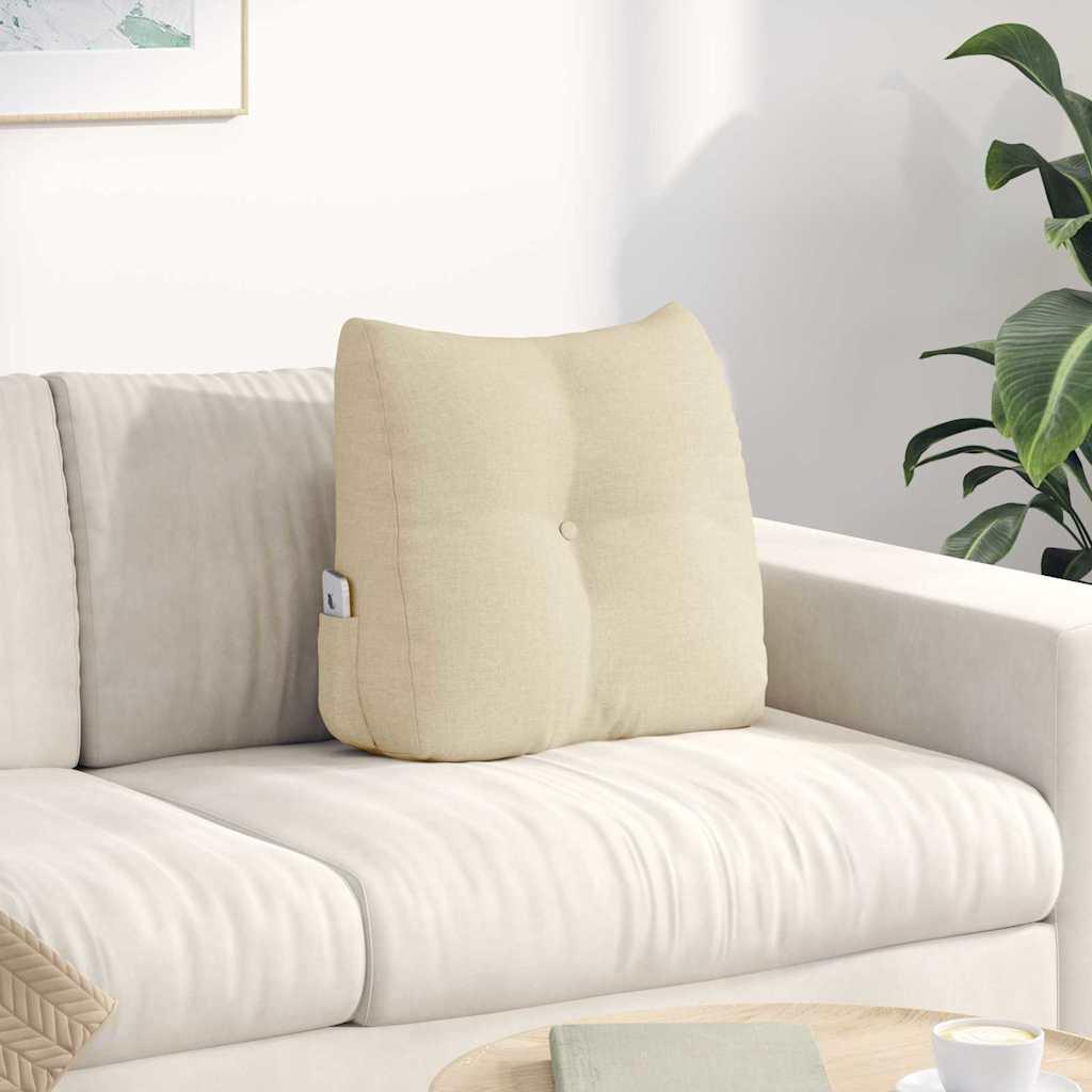Rygpude Creme 45 x 24 x 50 cm Stof billede
