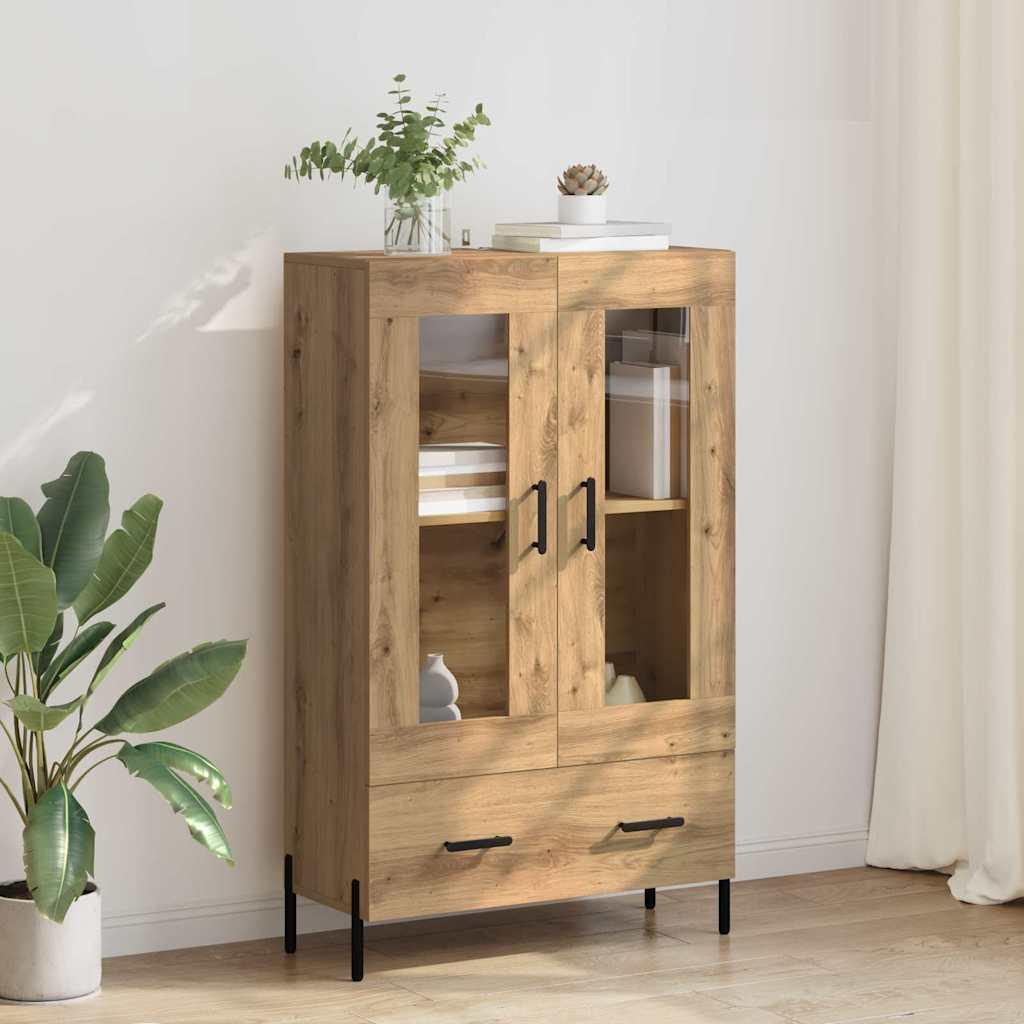 Highboard med skuffe Corona Artisan Egetræ 69,5 x 31 x 115 cm billede