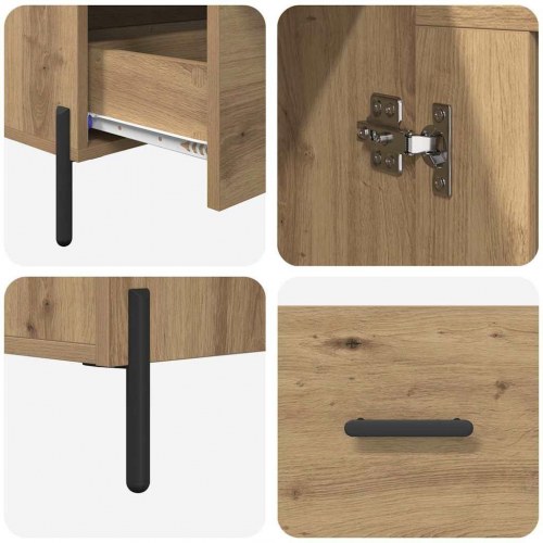 Highboard CORONA artisan egetræ - 69,5 x 31 x 115 cm