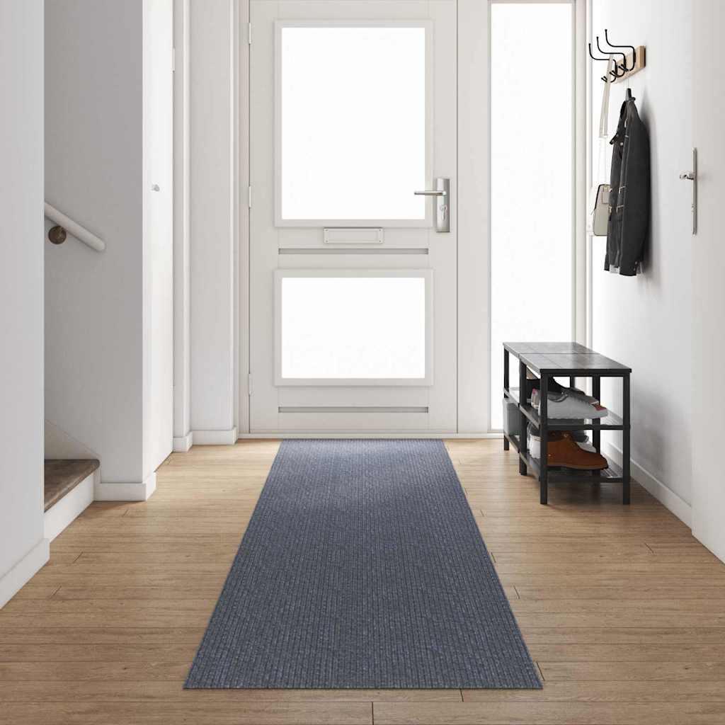 Tæppe Runner Lysegrå 80 x 500 cm Stof billede