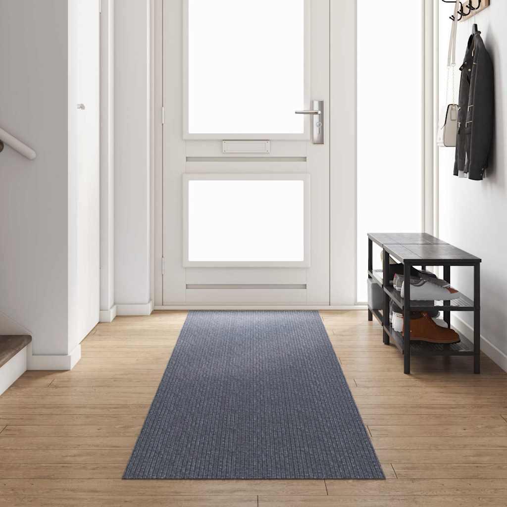 Tæppe Runner Lysegrå 80 x 400 cm Stof billede