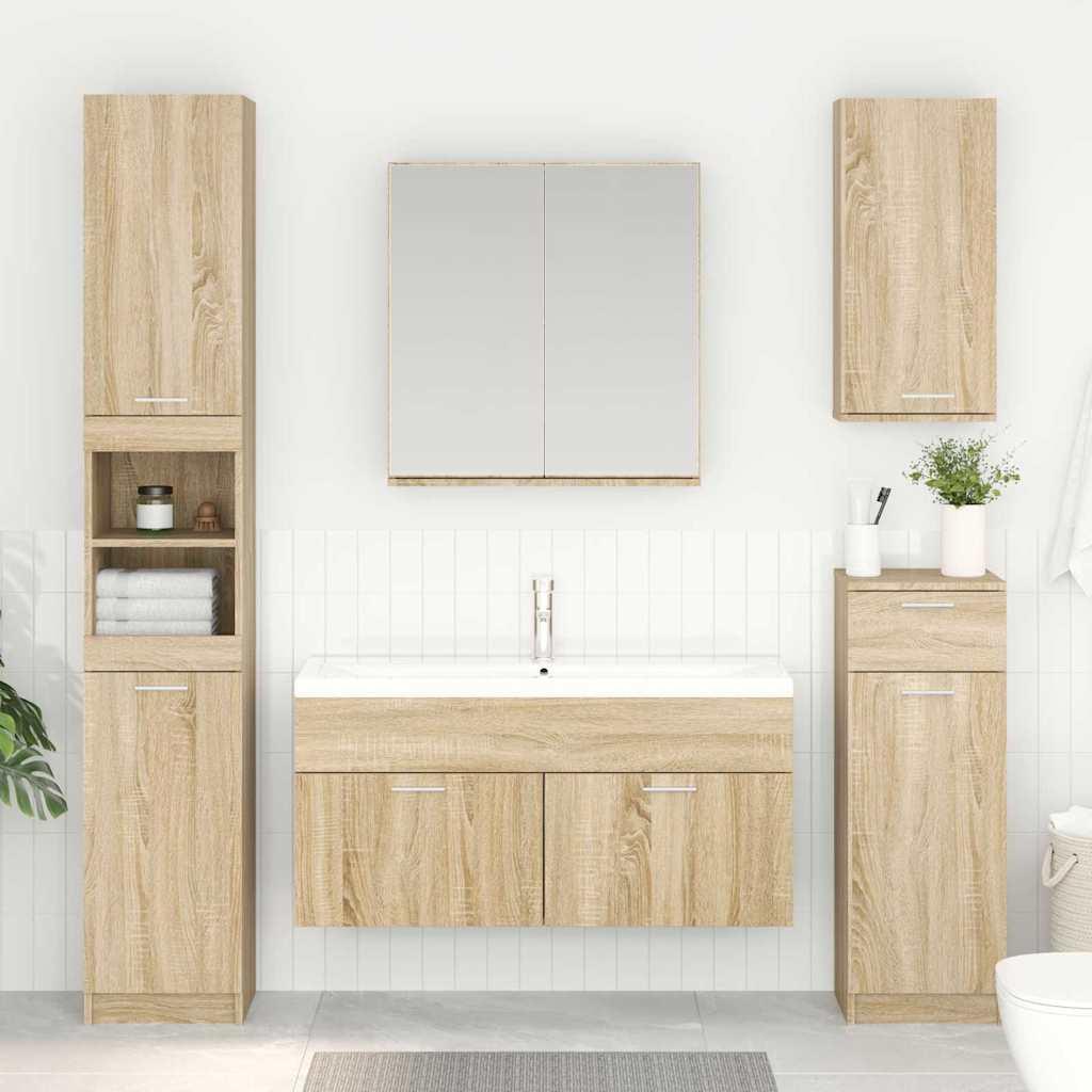 Vaskeskab med dør Sonoma eg 38,5 x 100 x 46 cm Konstrueret træ billede