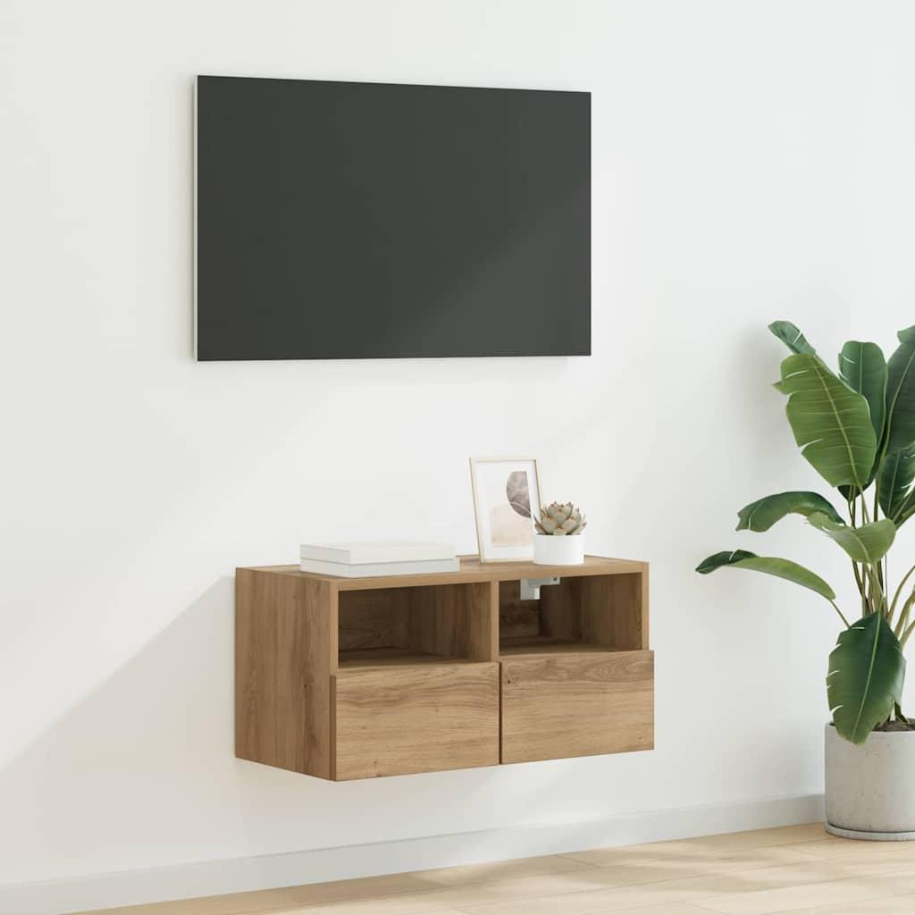 TV vægskab Artisan Egetræ 60 x 30 x 30 cm Konstrueret træ billede