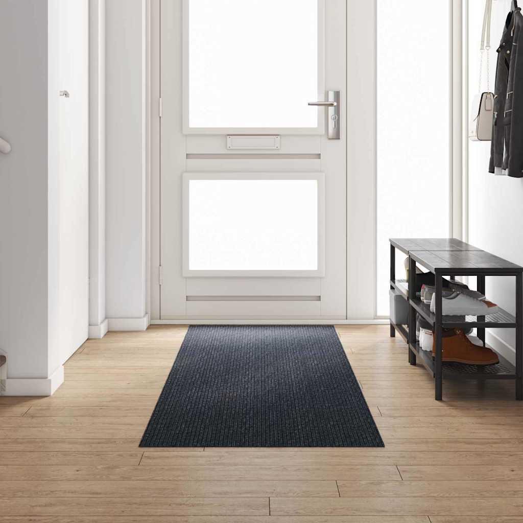 Tæppe Runner Antracit 80 x 300 cm Stof billede