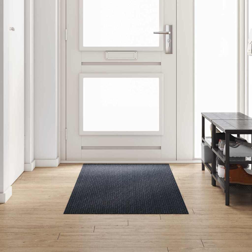 Tæppe Runner Antracit 80 x 250 cm Stof billede