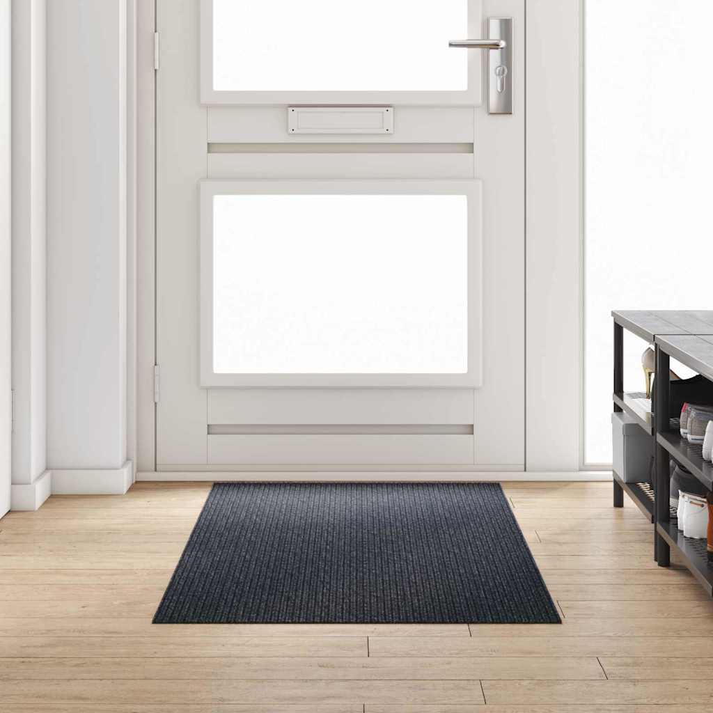 Tæppe Runner Antracit 80 x 200 cm Stof billede