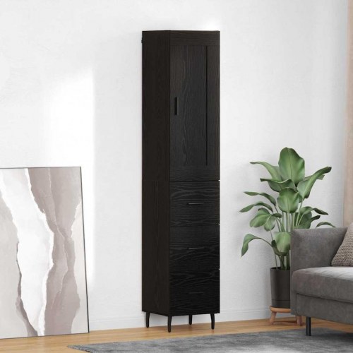 Højskab i sort eg 34,5 x 34 x 180 cm
