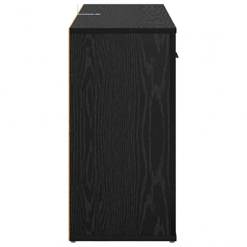 Sidebord/skænk med skuffe - sort eg, 100 × 30 × 59,5 cm, konstrueret træ
