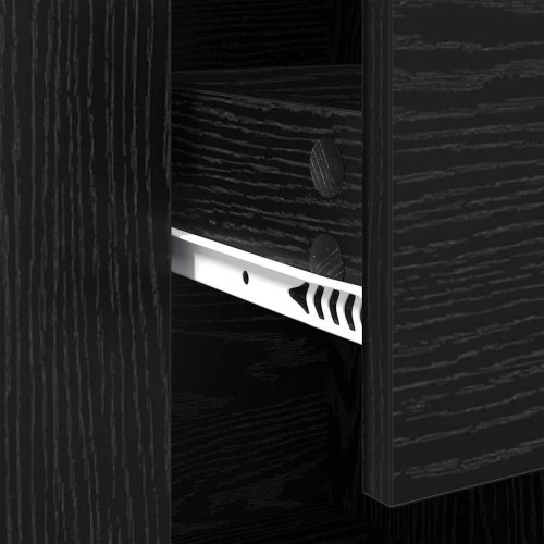 Sidebord/skænk med skuffe - sort eg, 100 × 30 × 59,5 cm, konstrueret træ