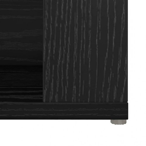 Sidebord/skænk med skuffe - sort eg, 100 × 30 × 59,5 cm, konstrueret træ