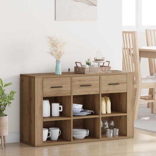Sidebord/skænk i artisan egetræ - konstrueret træ, 100 × 30 × 59,5 cm