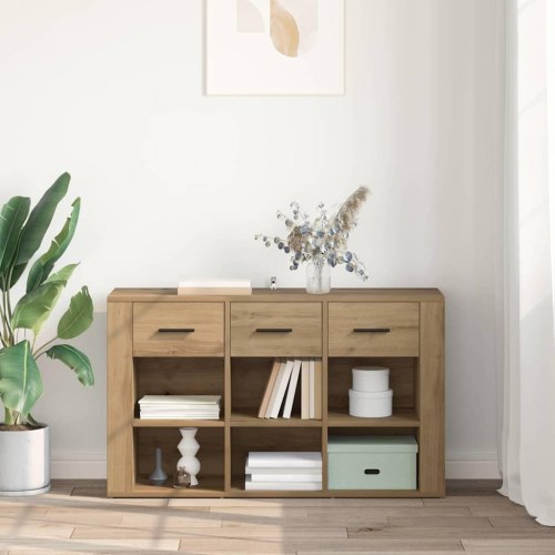 Sidebord/skænk i artisan egetræ - konstrueret træ, 100 × 30 × 59,5 cm