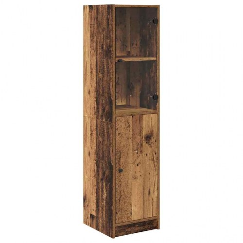 Highboard i gammelt træ - 35 x 37 x 142 cm