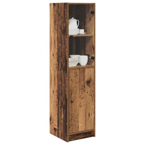 Highboard i gammelt træ - 35 x 37 x 142 cm