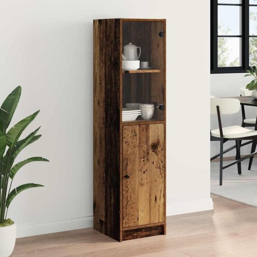 Highboard i gammelt træ - 35 x 37 x 142 cm