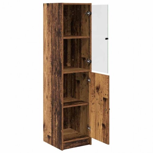 Highboard i gammelt træ - 35 x 37 x 142 cm