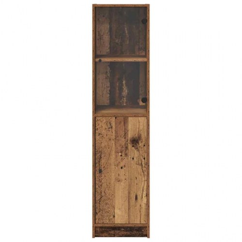 Highboard i gammelt træ - 35 x 37 x 142 cm