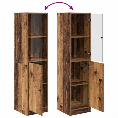 Highboard i gammelt træ - 35 x 37 x 142 cm