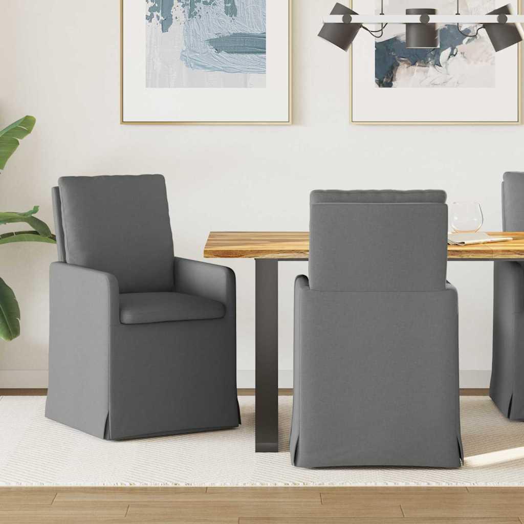 Spisestole 2 stk Mørkegrå 57 x 67 x 98 cm Stof billede