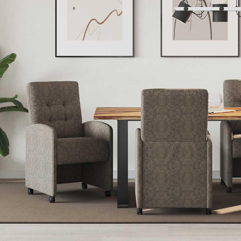 Spisestole 2 stk Mørkegrå 57 x 67 x 98 cm Faux suede læder billede
