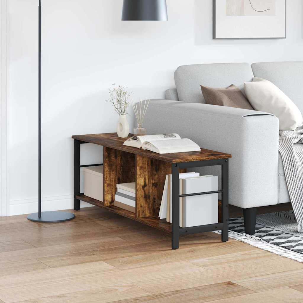 Bogreol i røget eg - konstrueret træ, 102 × 32 × 40,5 cm billede