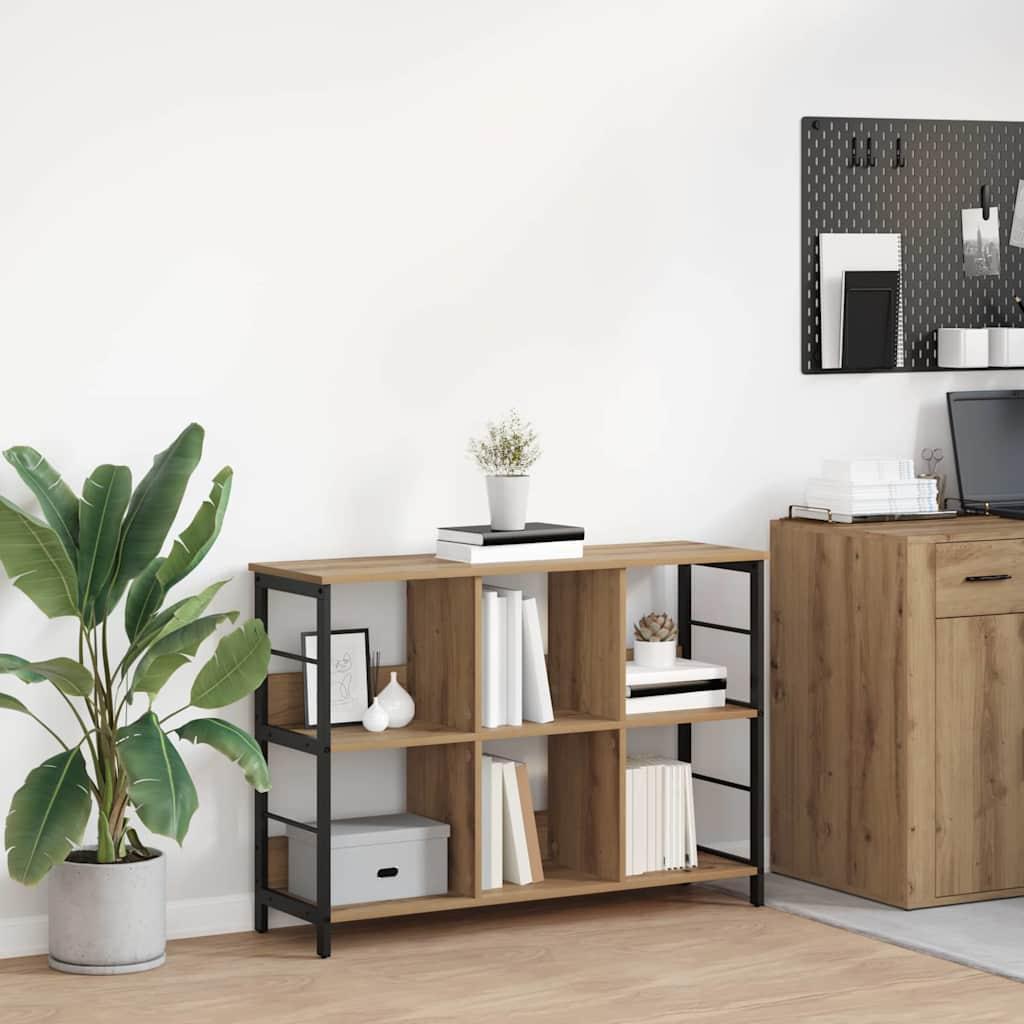 Bogreol Artisan Egetræ 102 x 32 x 72,5 cm Konstrueret træ billede