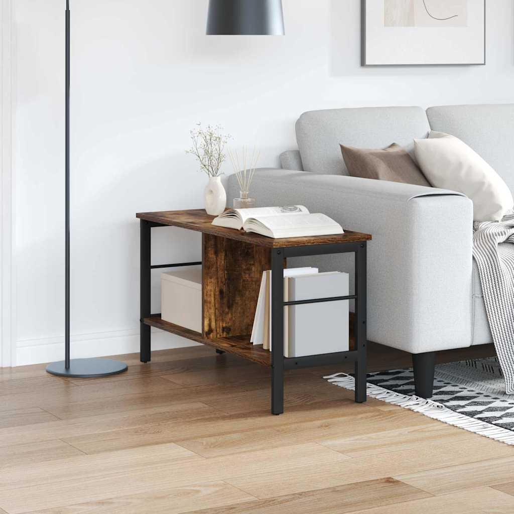 Bogreol i røget eg - konstrueret træ, 82 × 32 × 47 cm billede