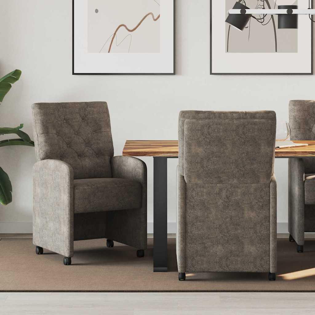 Spisestole 2 stk Mørkegrå 58 x 67 x 97 cm Faux suede læder billede