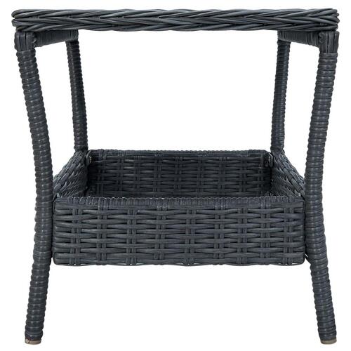 Loungesæt til haven 3 dele med hynder polyrattan mørkegrå