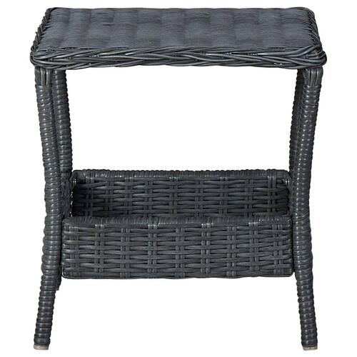 Loungesæt til haven 3 dele med hynder polyrattan mørkegrå